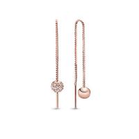 Пандора Сережки звисаючі сфери Rose 288325CZ